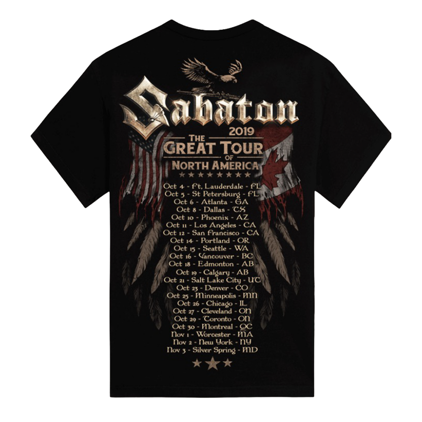 The Great Tour of North America 2019 Official T-Shirt